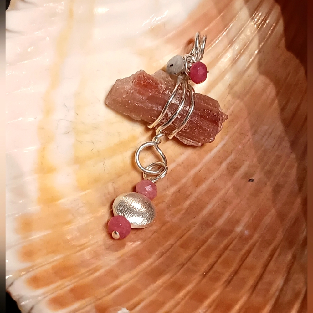 Pink Tourmaline Sterling Silver Pendant - Picture 4 of 14